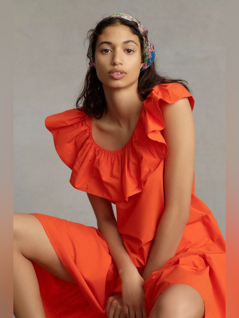 WHIT TWO Flouncy Ruffled Midi Dress